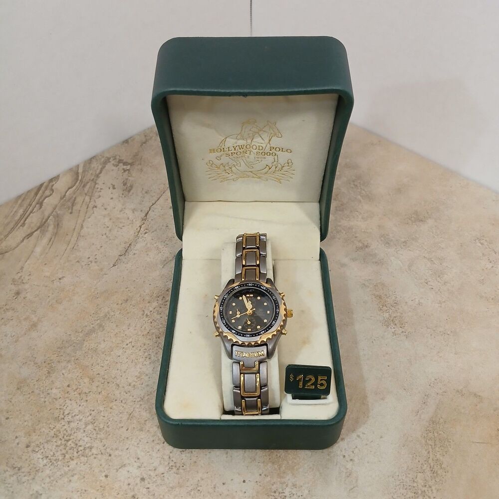 Vintage Philip Persio Titanium Two-Tone Watch | Chronograph Style | Original Box
